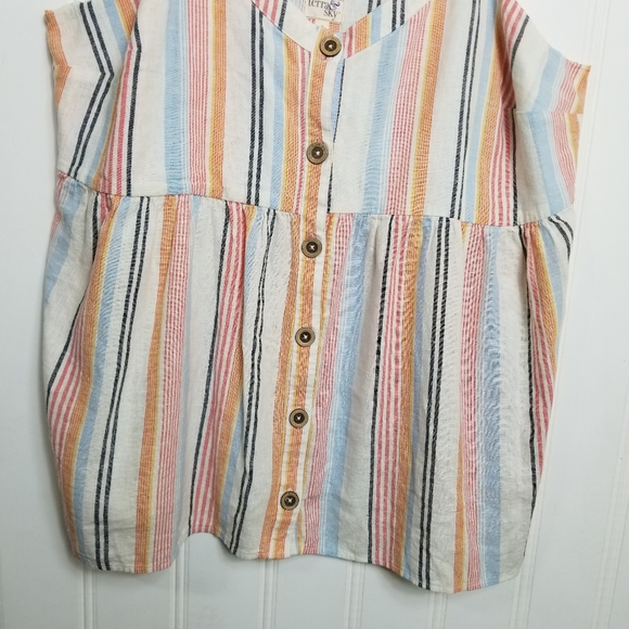 Terra & Sky Striped Button Front Linen Tank
Top 1X - Picture 4 of 9
